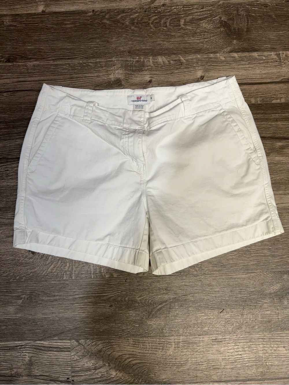 Vineyard Vines Women’s White Stretch Chino Shorts Size 6 Preppy Summer - Picture 2 of 8